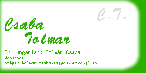 csaba tolmar business card